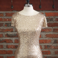 long bridesmaid dresses, sparkle bridesmaid dresses, sequin bridesmaid dresses, gold bridesmaid dresses, glitter bridesmaid dresses, BD590 - Thumbnail 1