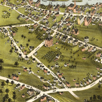 Westerly, Rhode Island in 1877 - Bird's Eye View, Map, Aerial, Panorama, Vintage, Antique, Fine Art, Wall Art, History - Thumbnail 2