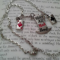 Alice in Wonderland Mad Hatter "We're All Mad Here" Chain Necklace