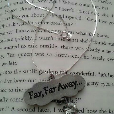 Sterling silver and cz fairy tale far far away princess necklace