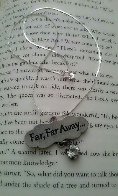 Sterling silver and cz fairy tale far far away princess necklace