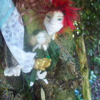 Peter, Tink and Wendy Handcrafted OOAK Fairy Art Dolls-Set of Three Dolls - Thumbnail 2