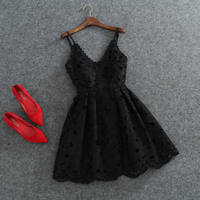 Fashion Straps Lace Dress  5306 - Thumbnail 1