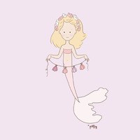 Mermaid Garland Print (Color Options) - Thumbnail 1