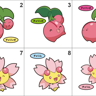 420, 421 cherubi, cherrim pan stickers pokemon - Thumbnail 3