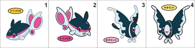 456, 457 Finneon, Lumineon Pan Stickers Pokemon