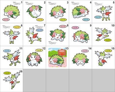 492 Shaymin Pan Stickers Pokemon
