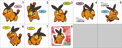 498 Tepig Pan Stickers Pokemon
