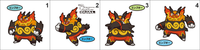 500 Emboar Pan Stickers Pokemon
