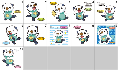 501 Oshawott Pan Stickers Pokemon