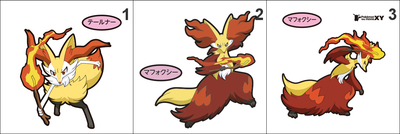 654, 655 Braixen, Delphox Pan Stickers Pokemon