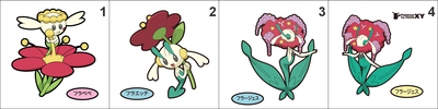 669, 670, 671 Flabebe, Floette, Florges Pan Stickers Pokemon
