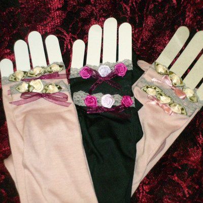 Fingerless gloves-armwarmers-embellished-custom - Thumbnail 4