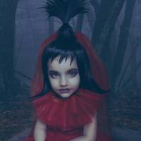 Child Size Beetlejuice Red Wedding Gown-Costume-Lydia Deetz--Tim Burton-Custom - Thumbnail 2