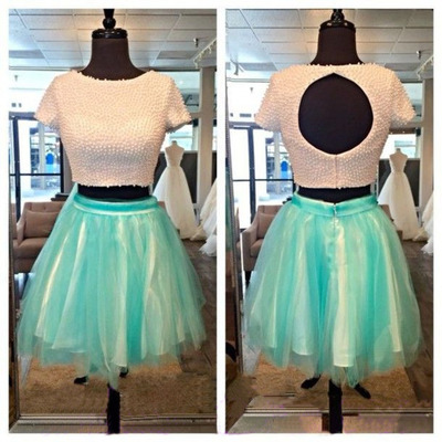 homecoming dress, two pieces prom dress, short prom dress, cheap prom dress, junior prom dresses, dresses for girls, BD14600