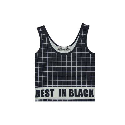 Best in black grid crop top