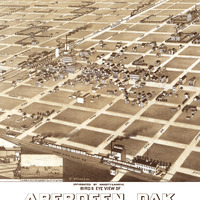 Aberdeen, South Dakota in 1883 - Bird's Eye View, Aerial Panorama, Vintage, Antique Map, Reproduction, Giclée, Fine Art, Wall Art, History - Thumbnail 3