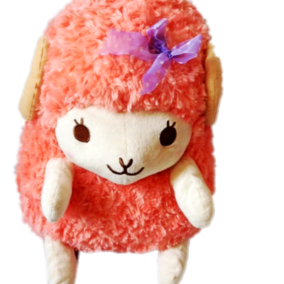 Standing girly rose flower fur fluffy rosy sheep by amuse gift present plush toy 45 cm