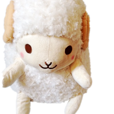 White standing girly flower fur fluffy blush cheeks sheep by amuse gift present plush toy 45 cm