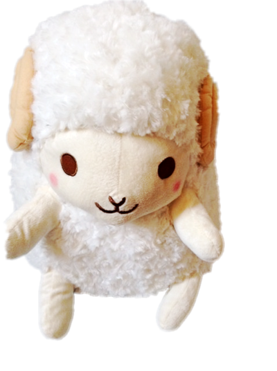 White Standing Girly Flower Fur Fluffy blush cheeks sheep by Amuse Gift Present Plush Toy 45 cm