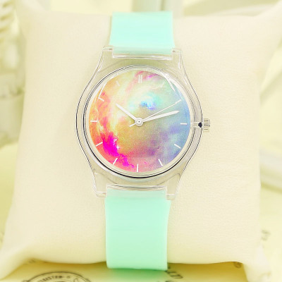 Galaxy Waterproof gradient transparent couple watches