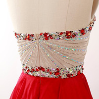 Red homecoming dress, beading homecoming dress, junior homecoming dress, on sale homecoming dress, cheap prom dress, PD15150 - Thumbnail 2