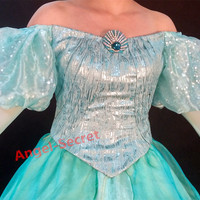 BR03 COSPLAY Princess NEW CRYSTAL LITTLE MERMAID ARIEL PARK STYLE BROOCH - Thumbnail 3