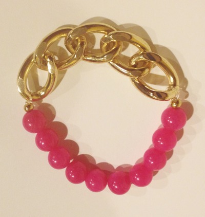 Gold Cuban Link bracelet - Pink