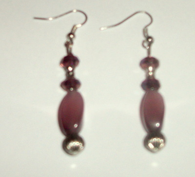 Amethyst glass earrings with faceted Rondel