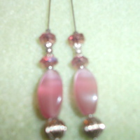 Amethyst glass earrings with faceted Rondel - Thumbnail 2