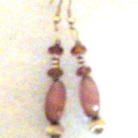 Amethyst glass earrings with faceted Rondel - Thumbnail 3