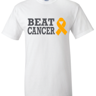 Beat cancer white t-shirt
