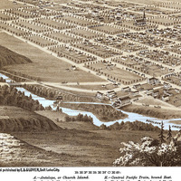 Brigham City, Utah Territory and The Great Salt Lake in 1875 - Bird's Eye View, Aerial Map, Panorama, Vintage, Antique, Fine Art, Wall Art - Thumbnail 3
