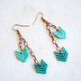 Chevron Lace Earrings in Teal Green-1