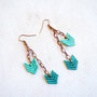 Chevron Lace Earrings in Teal Green-2