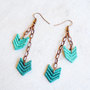 Chevron Lace Earrings in Teal Green-3