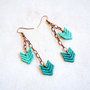 Chevron Lace Earrings in Teal Green-4