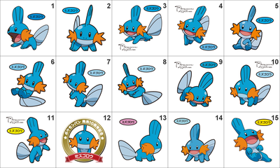 258 Mudkip Pan Stickers Pokemon