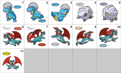 371, 372, 373 Bagon, Shelgon, Salamence Pan Stickers Pokemon