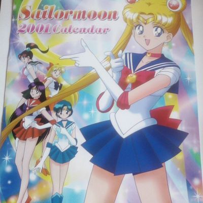 Sailor moon world calendar 2001 bandai japan brand new spans all seasons