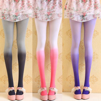 Sweet candy color gradient tights