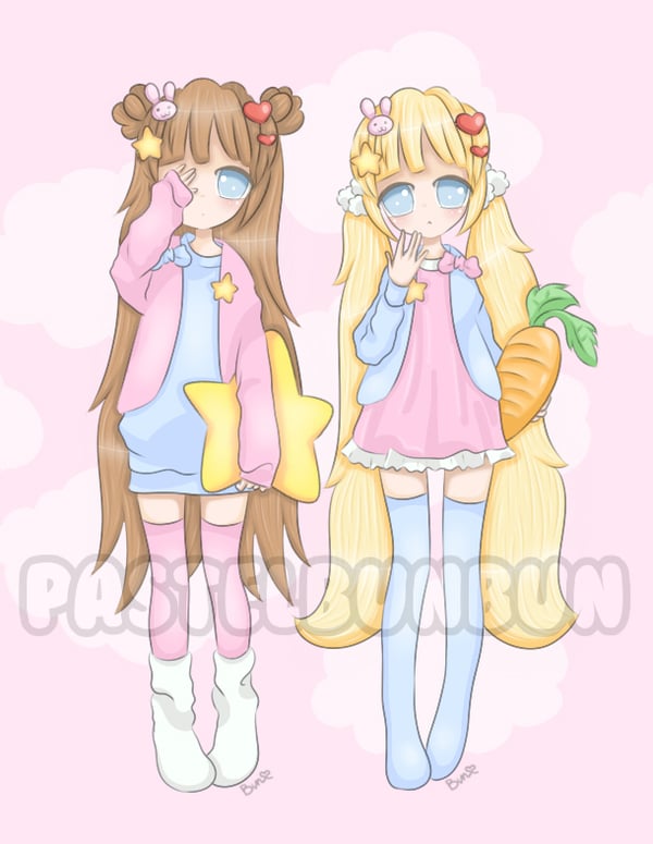 Pastel Sisters Print (Large)