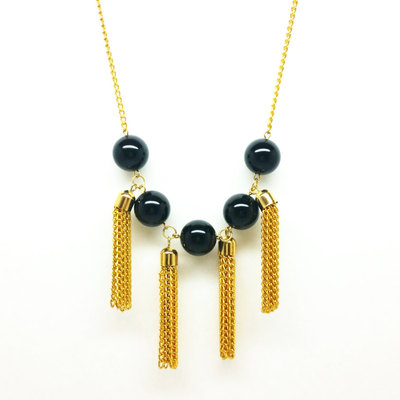 The cleopatra necklace: onyx necklace