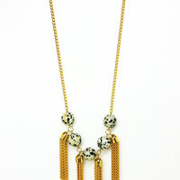 Dalmation Jasper Tassel Necklace : The Cleopatra Necklace - Thumbnail 1