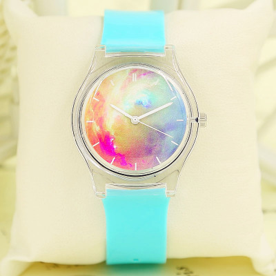  galaxy transparent waterproof watch, couple wristwatch, student watch - Thumbnail 5