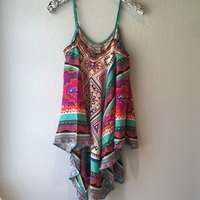 Bright Print Flowy Top - Thumbnail 4