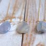 Blue Agate Teardrop Necklace || Gold Filled Necklace || Gemstone Jewelry-3