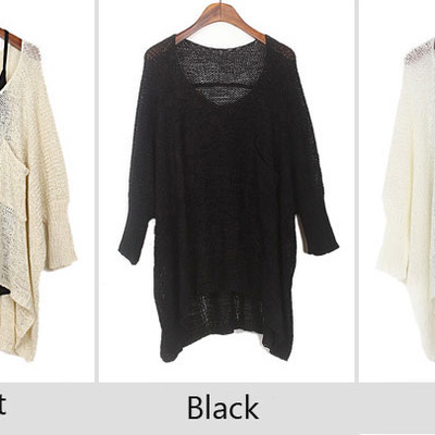 Fashion apricot bat sleeved sweater  02