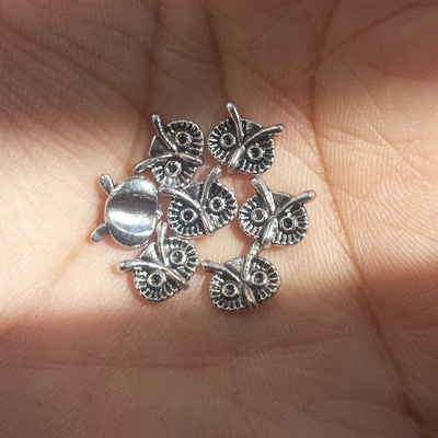 Silver vintage owl charm