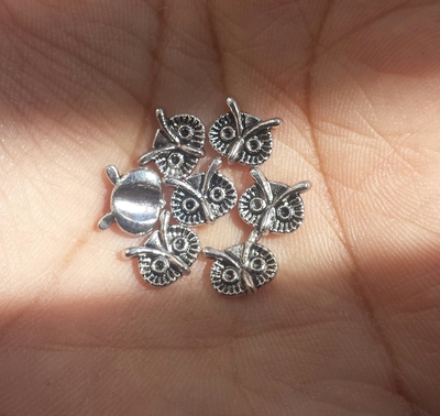 Silver Vintage Owl Charm